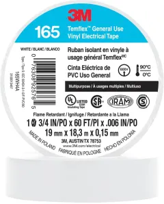 Изолационна лента Temflex 165 цвят БЯЛ 0.15мм х 19мм, дължина 20м 3M · 3M740202002