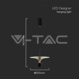 9W LED Висяща Лампа (30*320*100CM) Черно+Златно Тяло 4000K — снимка 5