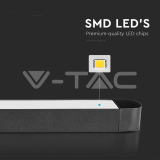 22W LED Магнитен Линеен Осветител 6400K Черно Тяло — снимка 3