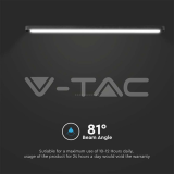 22W LED Магнитен Линеен Осветител 6400K Черно Тяло — снимка 6