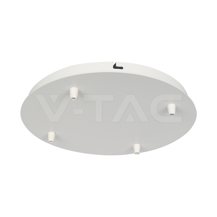 V-TAC – Основа Стомана D300*H25mm 5 Отвора Бял Мат – Пендели с Фасунга