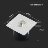 3W LED Луна за Стена Квадрат 3000К — снимка 7