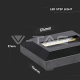 2W LED Осветление за Стъпала Черно Тяло Квадрат 3000К — снимка 9