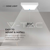 30W LED Плафон Квадрат Бяла Рамка 4000К IP44 — снимка 6