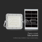 6W LED Соларен Прожектор 6400K Сменяема Батерия Бяло Тяло — снимка 6