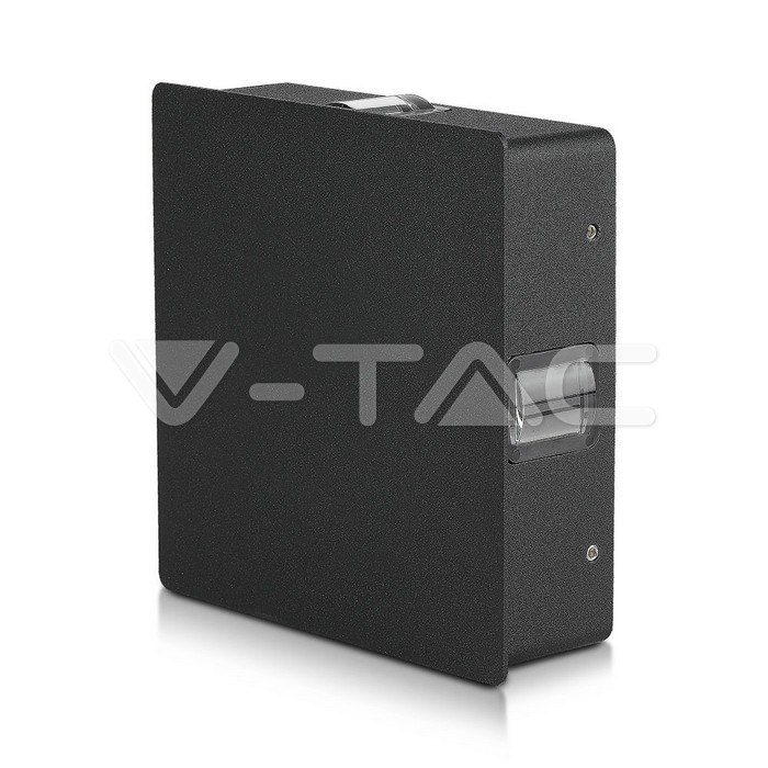 V-TAC – 4W Стенна Лампа Черно Тяло Квадрат Неутрална Светлина IP65 – LED Фасадно осветление