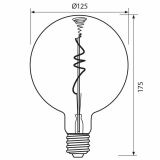 LED филамент лампа FLICK SMOKE LED ∙ GFS125 ∙ 4W ∙ 100lm ∙ E27 ∙ 1800K ∙ димируема — снимка 4