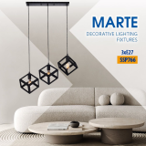 Полилей MARTE ∙ SSP766 ∙ 3хЕ27 ∙ декоративна решетка ∙ черен — снимка 6