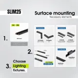 SLIM25 Магнитна релса за външен монтаж SlimTrack ∙ 1M ∙ Черен — снимка 8